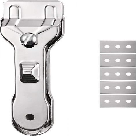 Schraper - Pour Plaques De Cuisinière En Verre Céramique - Lame Rétractable Avec 5 Recharges - Nettoyage Sans Rayures