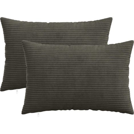 Housse de coussin 2 pcs HEERLEN Anthracite 50 x 70 cm (1/5)