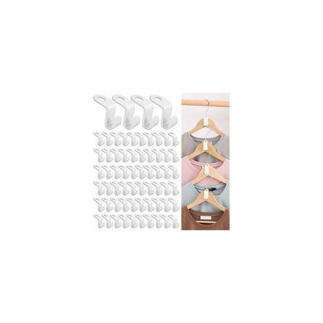 Lote de 50 crochets de connexion pour cintres – Plastique robuste – Optimize l'espace d'armoire – Pour cintres standard