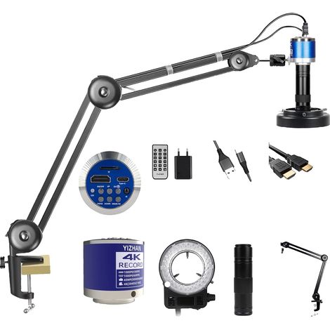 Kit de microscope numérique 4K, imagerie ultra-claire 48MP, grossissement 150X, support articulé stable pour une précision sans les mains (1/2)
