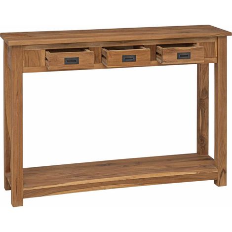 Maison Exclusive - Tavolo consolle Naturale 110 x 30 x 80 cm Legno di teak solido (1/5)