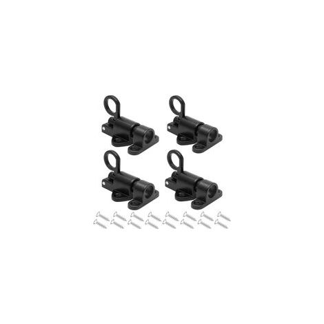 Serrures de porte élastiques 4 pièces, serrures de porte à ressort automatiques noires avec vis pour portes et fenêtres en bois, armoires, armoires (1/5)