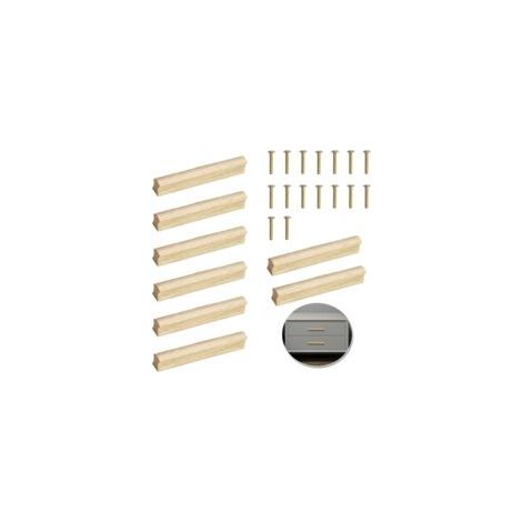 Tiradores de madera para armarios de cocina, muebles de madera, separación entre orificios de 128 mm, tiradores para puertas de cómoda, armarios, roperos, cocina, alacenas, cajones, dormitorio - Crezu