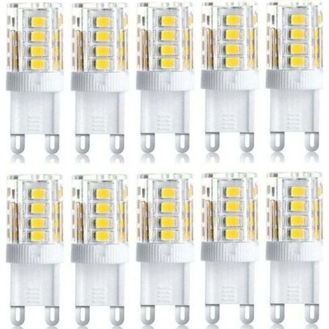 Lot de 10 spots LED décoratifs, ampoules LED G9, 5 W blanc chaud/blanc froid, ampoules LED à économie d'énergie, remplacement d'ampoules halogènes, 230 V CA, non dimmables