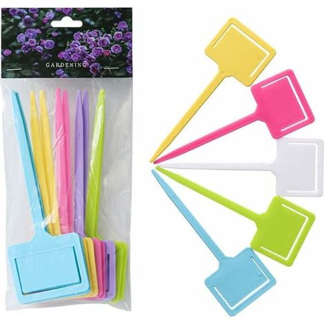 Lot de 10 étiquettes de plantes épaisses en forme de T - étiquettes de jardin - étiquettes de plantes imperméables, étiquettes nominatives, numéros de plantes, clip (18 cm) (1/5)