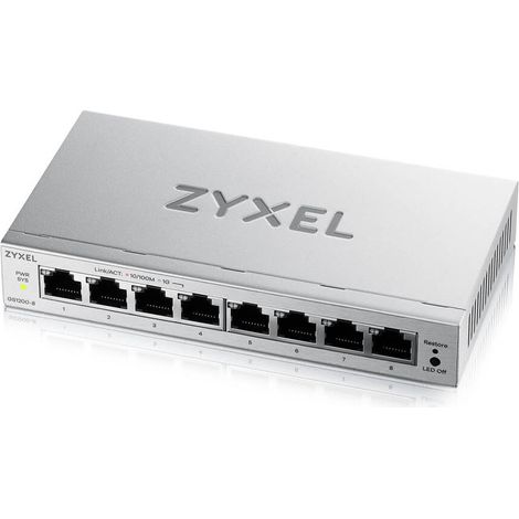 Zyxel GS1200-8V3 Gestito L2 Gigabit Ethernet (10/100/1000) Desktop Grigio (1/5)