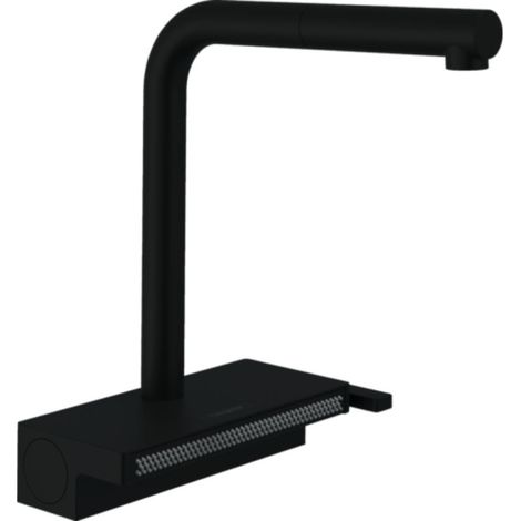 Mitigeur monocommande pour évier AQUNO Sel 2 DN 15 avec bec extensible 2 jets, finition noir mat (1/10)