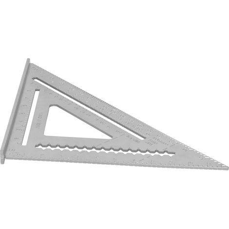Rapporteur triangulaire en alliage d'aluminium, règle de mesure, outil de coupe d'onglet, 30,5 cm (12 pouces) (1/5)