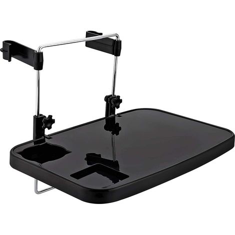 Table multifonctionnelle pour ordinateur de voiture, tablette pliable pour repas en voiture, support pour ordinateur portable pour siège auto, table pour boissons et repas, porte-gobelet (1/5)