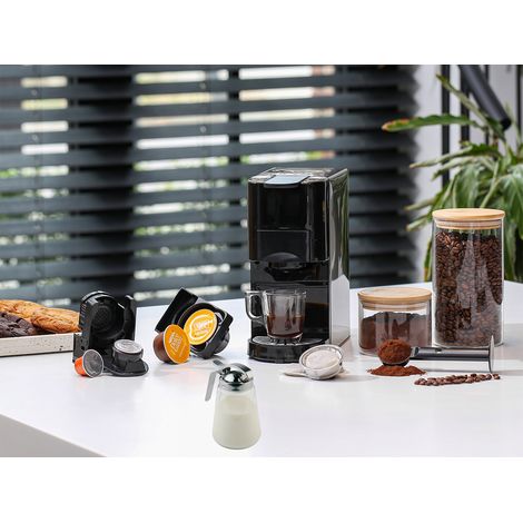 Set: 5in1 Kapselkaffeemaschine für Kapseln ESE Pads Kaffeepulver & Milchkännchen (1/5)