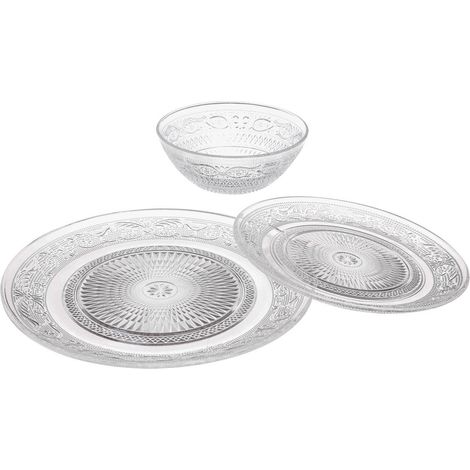 Geschirr-Set für 6 Personen, Kristall-Optik, 18-teilig (1/4)