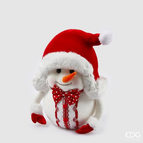EDG Enzo De Gasperi Decoro Natale Uomoneve H 32 Cm White Red