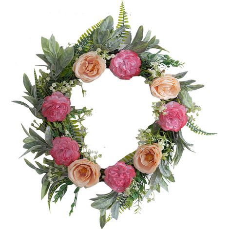 Guirlande De Fleurs Artificielles - 50 Cm - Pour Porte Intérieure Extérieure - Décoration Printemps Mariage - 1 Pièce (1/5)