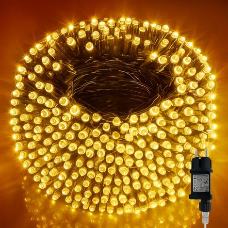52M 500LED Lichterkette Aussen, Lichterkette Außen Wetterfest 8 Modi IP44 Wasserdicht, Lichterkette Outdoor für Balkon Balcony Garten Terrasse Zaun Camping Tor Hof Party Hochzeit (Warmweiß) (1/5)