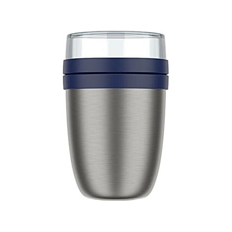 Mepal ELLIPSE Portavivande Termico con 2 Contenitori 500 ml + 200 ml Acciaio Inox Blu