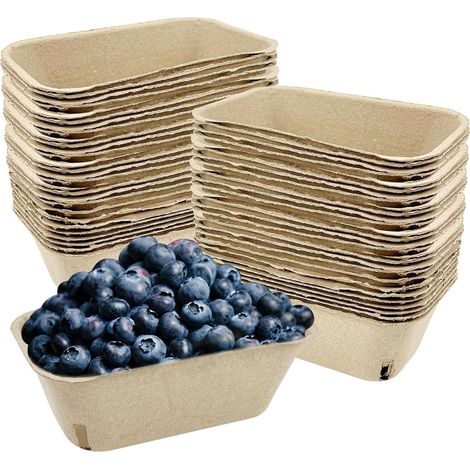 Lot de 50 corbeilles à fruits en fibre de cellulose - (1/5)