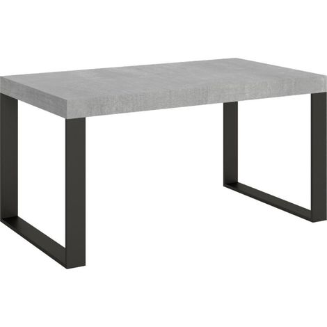 Table industrielle gris ciment et pieds métal anthracite Tiroz 160cm (1/5)