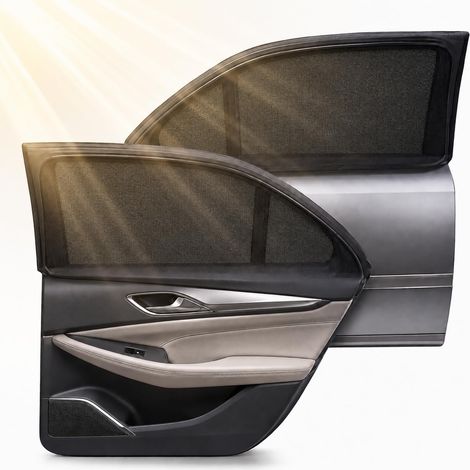 CCYKXAChaussette Pare Soleil Voiture Élastique, 2 Pièces Protection Solaire Voiture Anti-UV Noir (1/5)