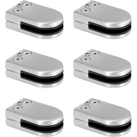 AIDUCHO Pince À Verre Pince De Verre En Acier Inoxydable Supports De Serrage En Verre De 6 À 12 Mm Clip En Verre Réglable Connexion À Dos Plat Pour Balustrade Escalier Main Courante 6 pièces (1/4)