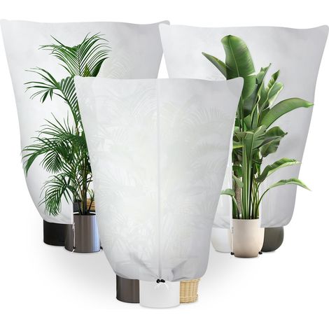 Housse hivernage plante extérieur 3 pièces 180x120cm – Bâche protection arbustes contre le gel et le froid – Réutilisable pour arbres petite et moyenne taille