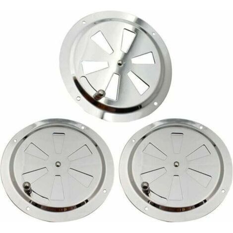 Morceau de grille de ventilation ronde, rosace de ventilation en acier inoxydable, grille de ventilation de 125 mm, ouverture de ventilation réglable, pour fumeurs, mobil-homes (1/4)