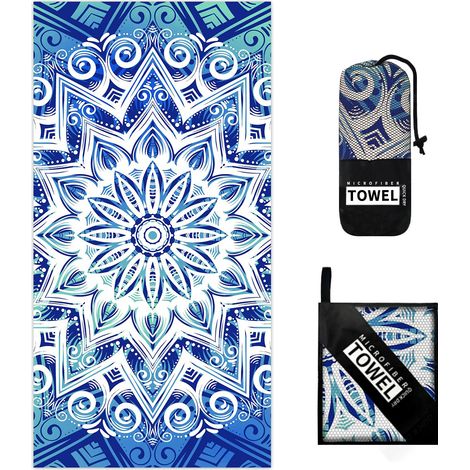 Serviettes de plage en microfibre imprimées, absorbantes, disponibles en plusieurs tailles et modèles. Idéales pour le surf. (1/4)