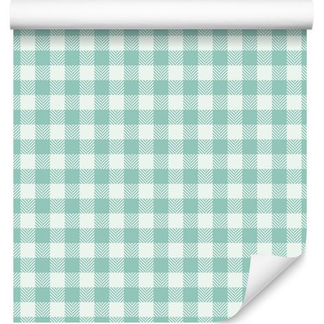 Tapete mit mintfarbenem Stoffmuster, feine Details für Wohn- und Schlafzimmer, 50 x 1000 cm (1/5)