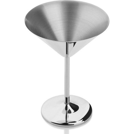 Lot de 2 verres à cocktail en acier inoxydable, verres à vin incassables, verres à champagne argentés (1/3)