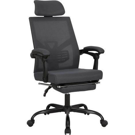 Ergonomischer Bürostuhl Mesh Fußstütze Kopfstütze (1/5)