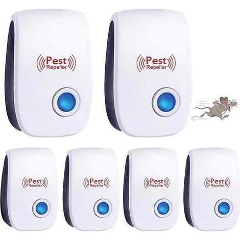 Répulsif Ultrason Anti-Rongeurs Insectes,6 Pack Ultrasons Souris,Anti Souris Ultrason,Ultrason Rat Puissant,Ultrason Souris et Rats (1/5)
