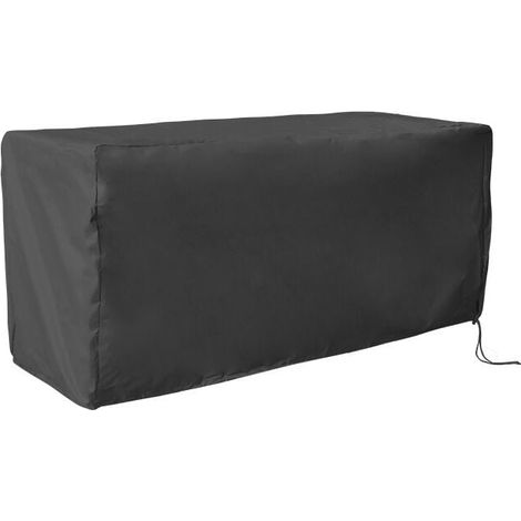 Housse imperméable UV pour coffre de rangement extérieur, couvercle de protection bâche - 123x62x55 cm, noir (1/3)