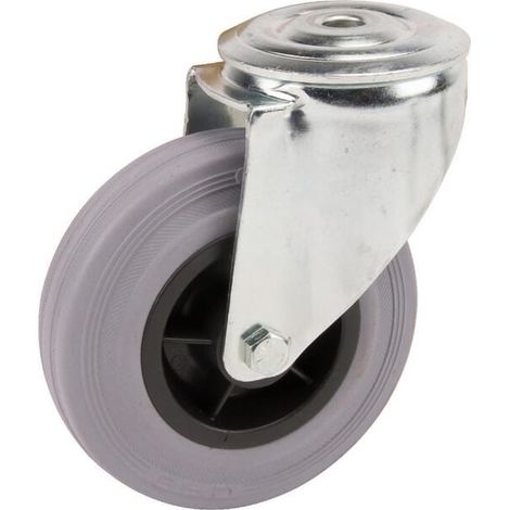 Roulettes pivotantes à bandage en caoutchouc noir TENTE 3470PIR100P3013