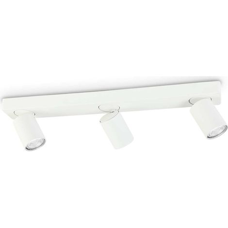 Plafoniera Moderna Rudy Metallo Bianco 3 Luci 7W 3000K Luce Calda