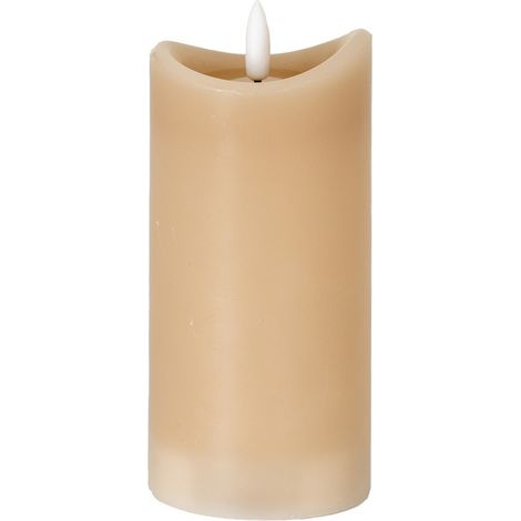 Luxe Collection Natural Glow 2.75x6 Melted LED Candle - Plastic - L7 x W7 x H15 cm - Taupe