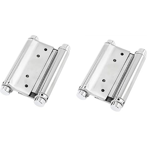 Charnières Porte en Inox Paumelle de Doule Action Charniere Meuble Anti-Rouille à Ressort à Visser 2 pcs Acier (1/5)