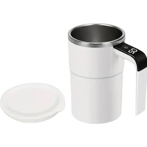 Selbstmischender Becher, 380 ml, für Milch, Wasser und andere Getränke, Kaffeetassen mit Deckel für Kakaogetränke, für Damen und Herren, Zuhause, Küche, Bar, Geburtstag, Weihnachten, Büro (1/5)
