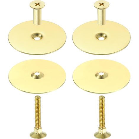 2 Set Plaque Ronde Couverture Serrure Morte Imitation Or (1/5)