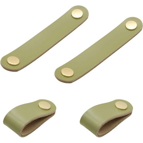 pièces Poignee Cuir Boutons de Meubles Poignées en Cuir Boutons de Porte en Cuir de Fenêtre Boutons de Porte de Garde-robe pour (1/5)
