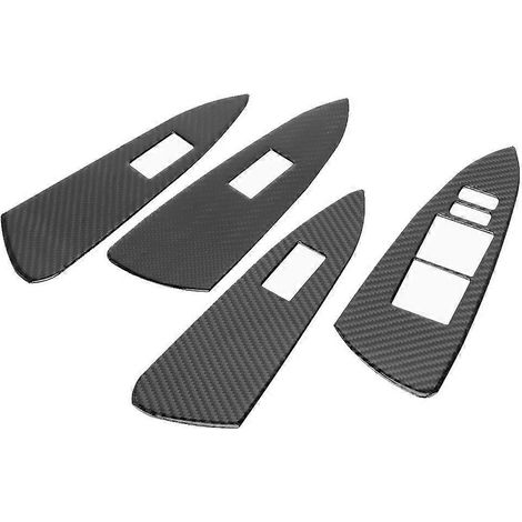Ensemble de 4 pièces de caches pour interrupteurs de fenêtre en fibre de carbone, compatibles avec Toyota RAV4 06-12 (1/5)
