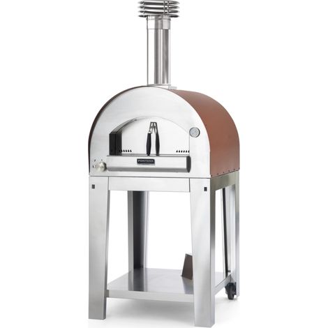 forno pizza a gas con carrello fontana "margherita" colore rosso 2 pizze (1/2)