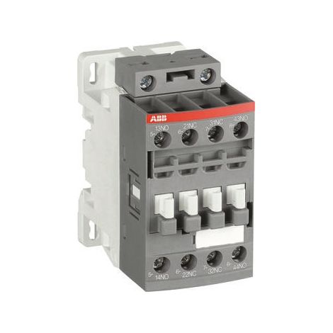 Contacteur ABB série NF, 4 pôles , 2 N/O + 2 N/F, 6 A, 230 V c.a./c.c. ( Prix pour 1 )