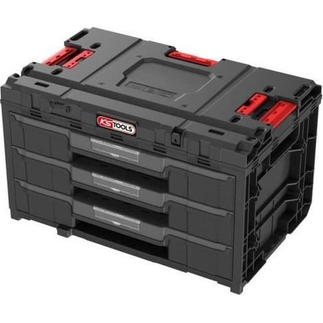 Caisse a outils - KS TOOLS - 850.0386F - 3 tiroirs - Rangement modulable - Résistante a l'eau
