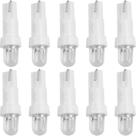 Lot de 10 ampoules LED T5 12V pour tableau de bord de voiture. (1/5)