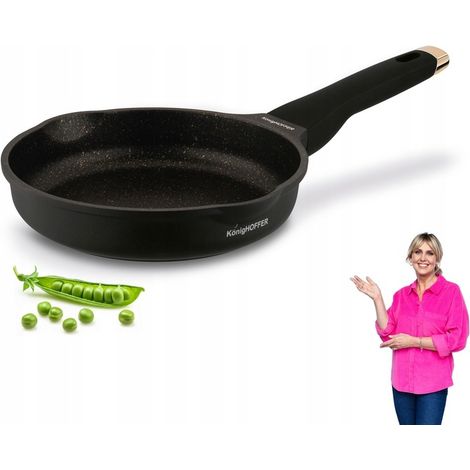 Poêle à frire antiadhésive à induction en marbre, petite poêle de 20 cm, rose noir