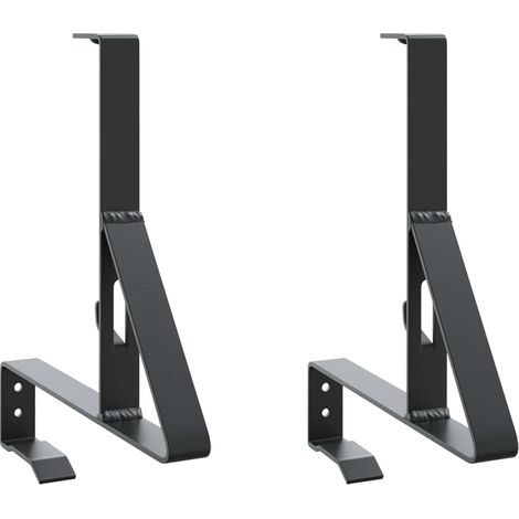 Snow Guard Support 2 pcs Black 29.5 x 3 x 34.5 cm Steel vidaXL