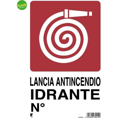 Cartello in plastica "lancia antincendio" 30 x 20 cm