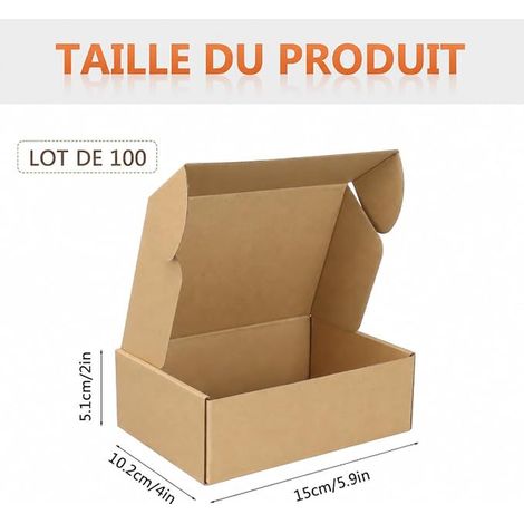 Cardboard Mailing Boxes, 15 x 10 x 2 cm, Kraft Brown (1/3)
