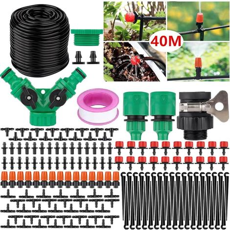 Kit di microirrigazione a goccia da 158 pezzi, sistema di irrigazione da giardino, kit di microirrigazione a goccia da 40 m, kit di irrigazione fai-da-te per giardino, prato, piante, paesaggio, orto (1/5)