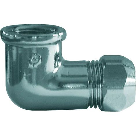 Gomito Femmina 1/2" Ø12 Per Rame Cromato