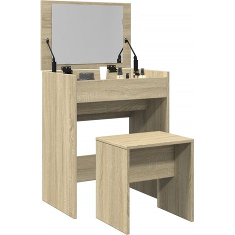 Schminktisch mit Hocker Sonoma-Eiche 60x40x113,5 cm